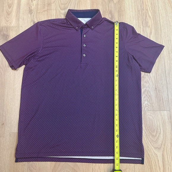 Men's Greyson Polo Purple Geometric Print Polo See Photos For Measurments - Picture 1 of 5